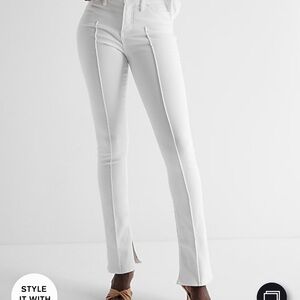 Mid Rise White Pintuck Skyscraper Jeans